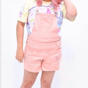 NWT Pastel pink overall shorts 3X